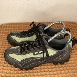 Forte Mountain Bike Shoes Mens Womens Sz 38 Black green‎ E-MS102 Biking Cycling